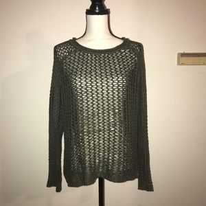 Nine West crochet green sweater size XL